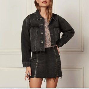 Boyish Cropped Jeans Jacket Black
